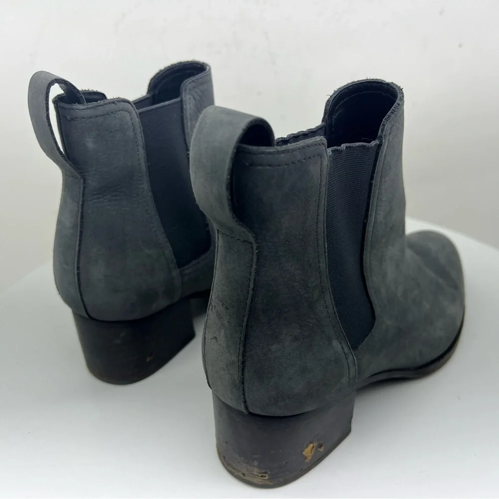 Rag & Bone Walker Booties Nubuck Leather Suede Ankle Boots Chelsea Grey Boho